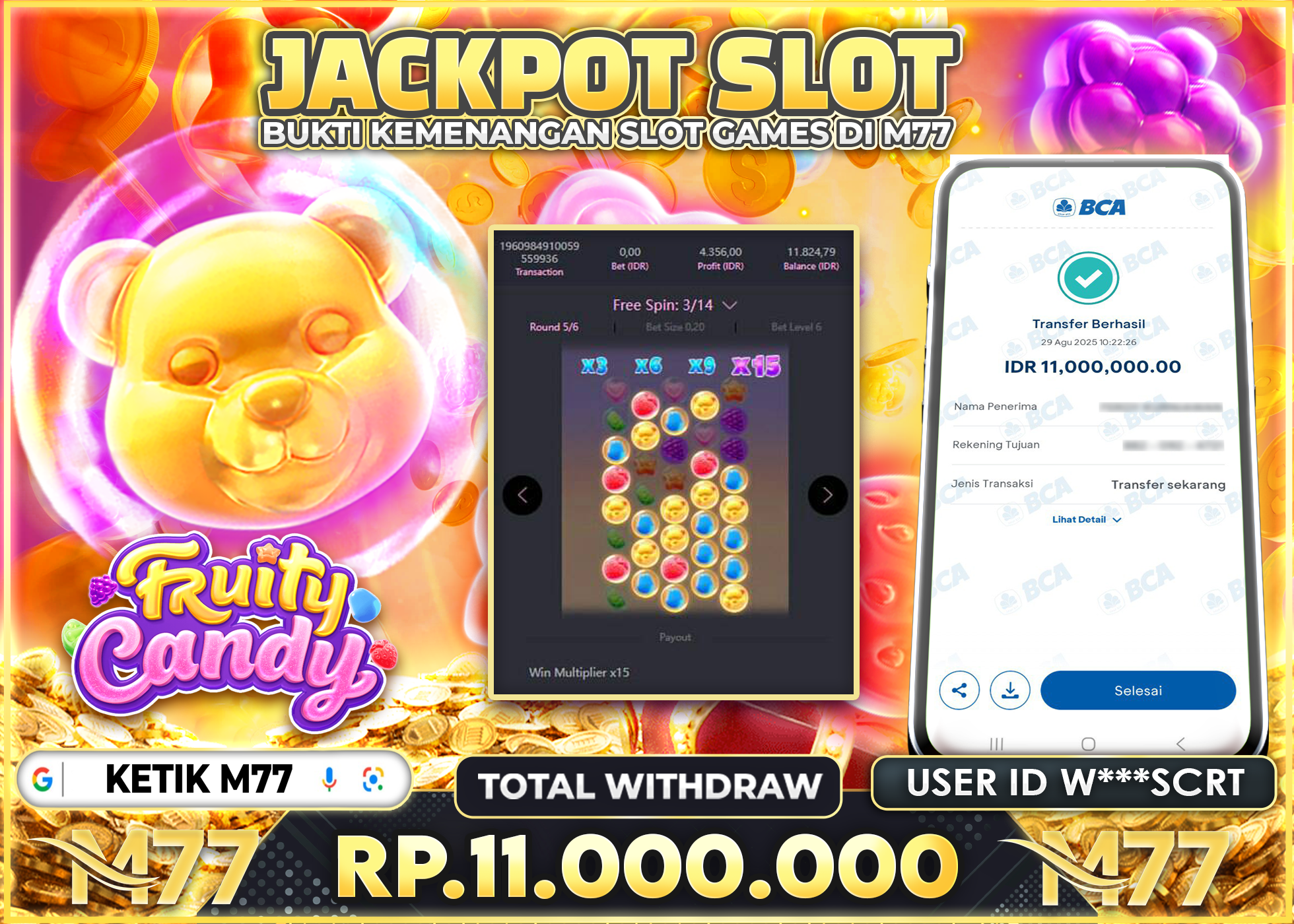 W***SCRT JACKPOT FRUITY CANDY Rp.11.000.000 - LUNAS